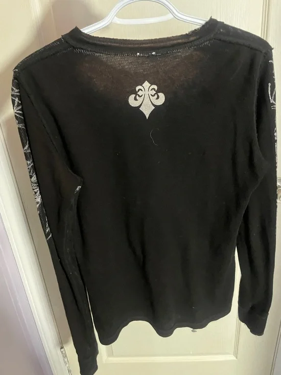 Reversible Affliction Black and White Scarecrow Graphic Long Sleeve - Picture 2 of 6